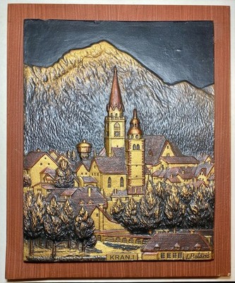 Vintage L. Pintarič Ceramic Relief Plaque   Kranj, Slovenia   Mid-Century Art