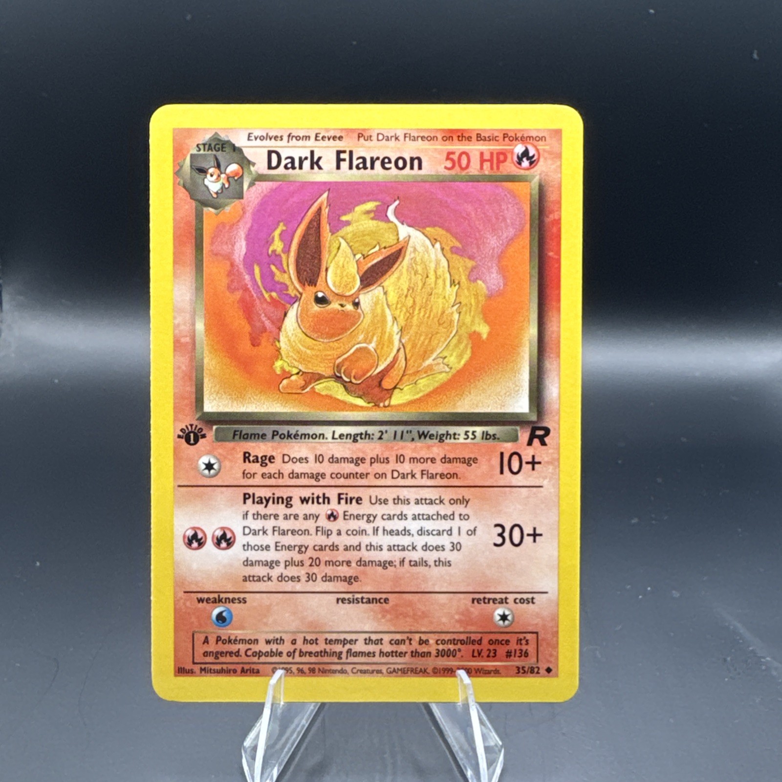 Pokemon Card - Dark Flareon Team Rocket 35/82 Uncommon 1st Edition NM