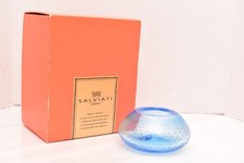 Vaso vintage Salviati studio italiano arte vetro Murano ciotola bolla controllata con scatola