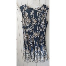 Established 1962 Sleeveless MIDI Dress Navy & White Floral Print Women's Sze. 6