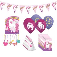 22-Tlg. Regenbogen Unicorn Einhorn Party Set FüR Kindergeburtstag