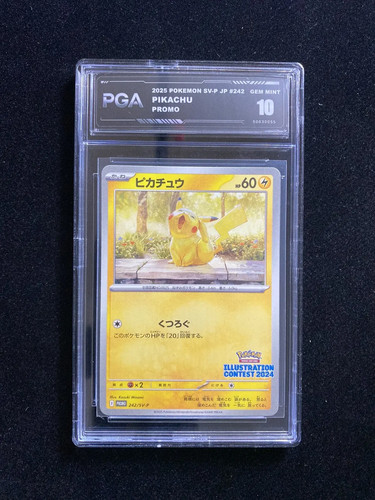 2025 Pokemon TCG Japanese Illustration Contest Pikachu 242/SV-P PGA 10 J YX80