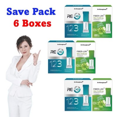 6 X Dr.Khongkwan RE XS + Fiber-Liin Powder Drink Dietary Supplement
