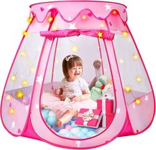Princess Tent Girls Kids Playhouse Pop Up Play with Star Light for...