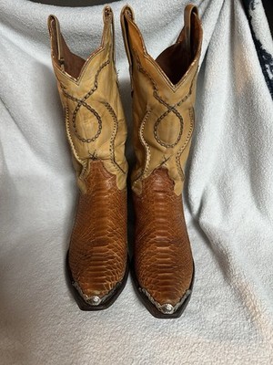 Brown Dan Post 3030 Silver-tip 8.5 D Men s Python Cowboy western Boots