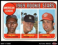 1969 Topps #658 Bill Burbach AL RCs Twins / Yankees / Senators RC 6 - EX/MT