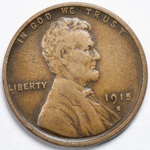 1915-S Lincoln Wheat Penny San Francisco Mint Fine (F)