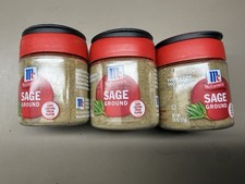 New McCormick Ground Sage 0.6oz each NON-GMO 3 Pack Snap Tight Lid