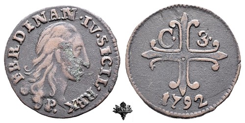 NEAPEL Halbe Drehmaschine 3 Pferde 1792 Ferdinand IV. von Bourbon