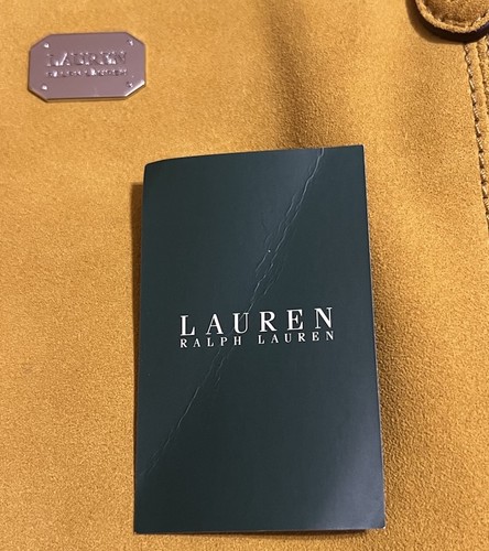 Lauren Ralph Lauren Suede Leather Tote Bag Gold Mustard Yellow LRL NWOT Fall - Picture 17 of 17