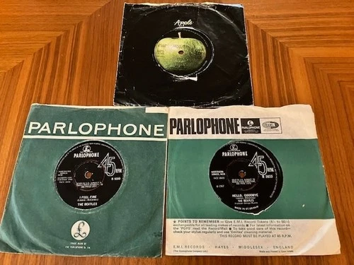 THE BEATLES - JOB LOT x3 7" singles original UK pressings VG+/VG TESTED