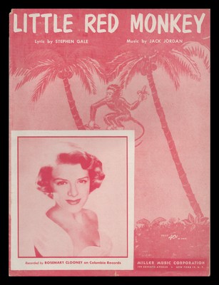 LITTLE RED MONKEY Gale/Jordan 1953 ROSEMARY CLOONEY Vintage Sheet Music