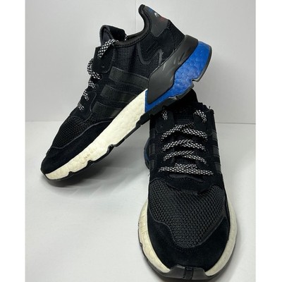 Adidas Nite Jogger Mens Black White Blue Athletic Sneakers Shoes Size 7