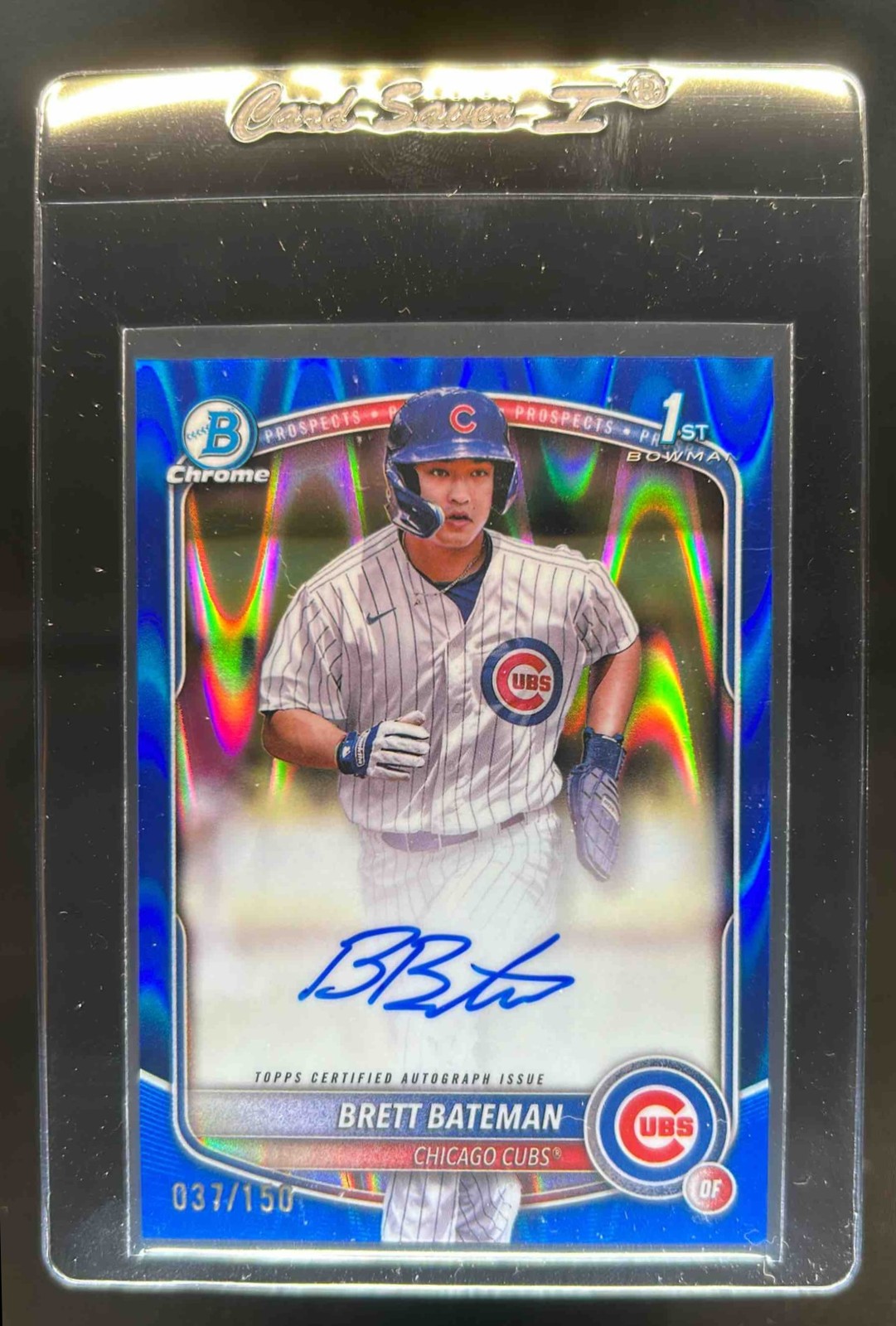 2025 Bowman Chrome Brett Bateman Auto Blue RayWave Refractor 1st #37/150