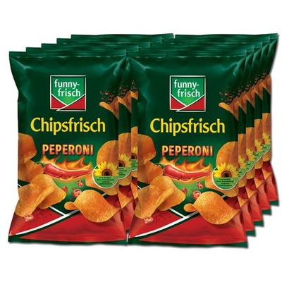 (13,50 /1kg) Funny Frisch Chipsfrisch Peperoni 10 Beutel je 150g