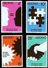 LESOTHO 1978 COMBATE RASCISM mnh  ** PUZZLE 💲FREE SHIPPING💲