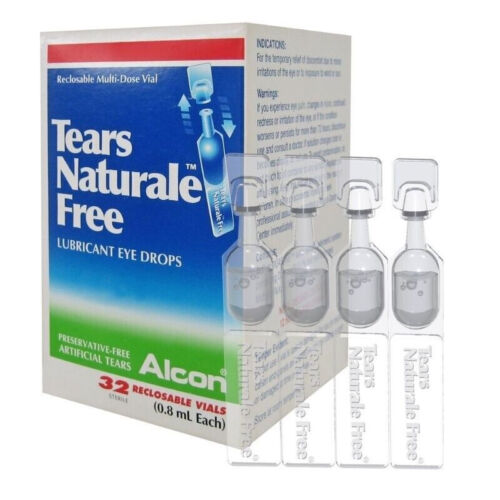 2 X ALCON TEARS NATURALE FREE Lubricant dry eye drops 32 Vials (0.8ml/each) - Picture 3 of 8