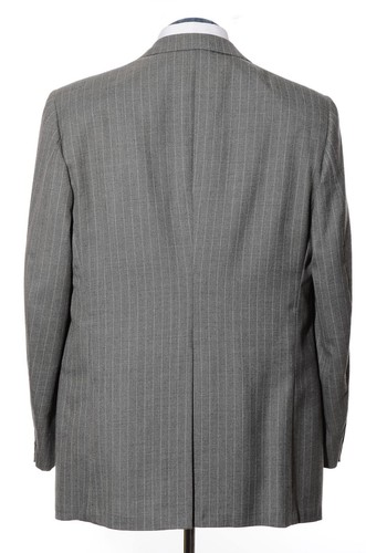 42L Long Vintage 70s Botany 500 Gray Pinstriped Wool 3-Piece Suit 39x31 Trousers - 第 8/16 張圖片