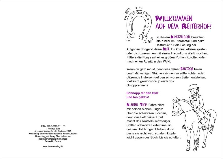 Thumbnail - Kristin Labuch Kreativ-kratzelspiel: Pferde 9783785581117