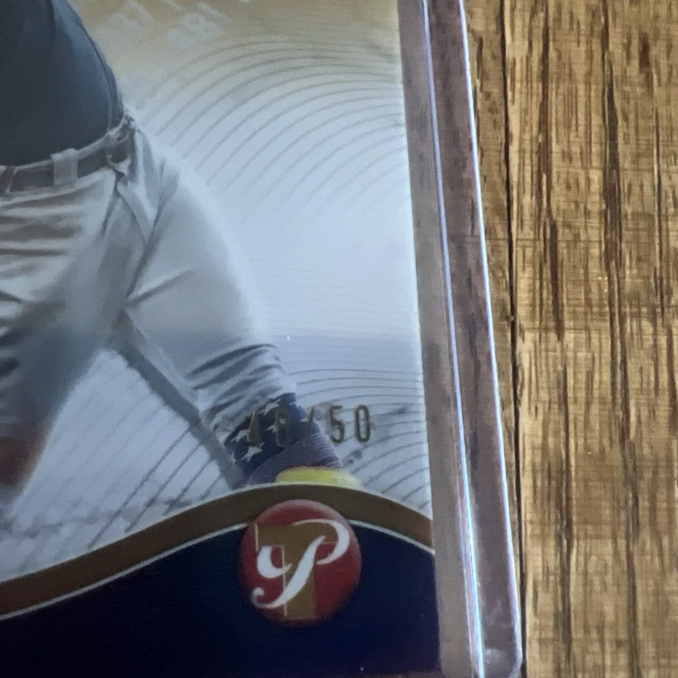 Ronald Acuna Jr. 2024 Topps Pristine #PP-17 Pristine Production Gold /50 BRAVES  - Image 3 of 3