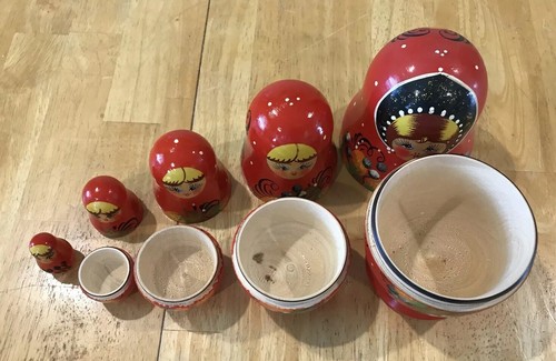 BAMBOLE NIDIFICANTI 6” 5 PEZZI COMPRATE IN RUSSIA 15-20 ANNI BELLE! - Foto 2 di 2