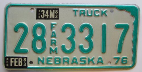 Nebraska 1983 HAMILTON COUNTY FARM TRUCK License Plate SUPERB QUALITY # 28 3317 - Picture 1 of 1