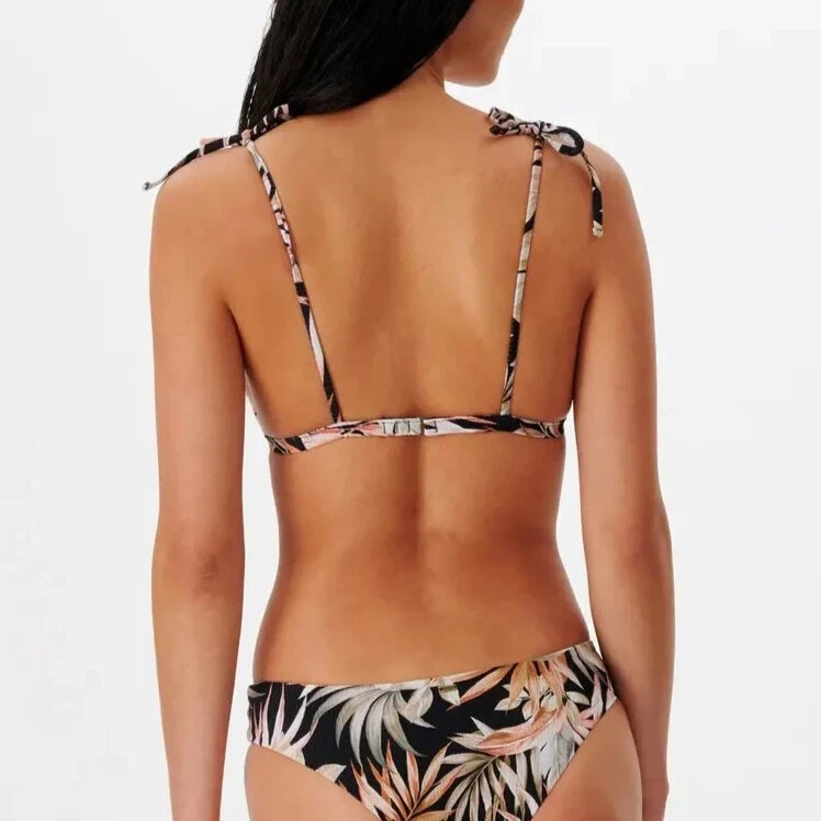 Rip Curl L79340 Womens Black Floral Havana Tri Bikini Top Size XL