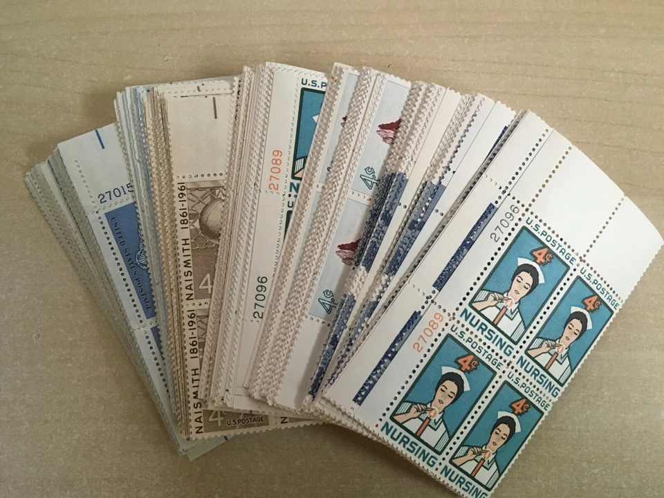 Group of 100 different Plate blocks of 4  4 cent 5 cent 6 cent  MNH OG - Image 2 of 4