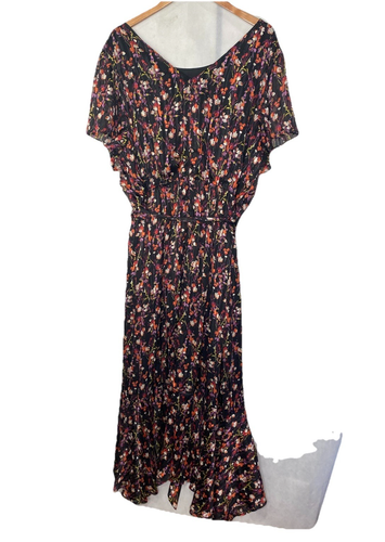 NWT Lane Bryant Women’s Short Sleeve Maxi Dress Floral Print Belted Size 26 - Picture 2 of 13