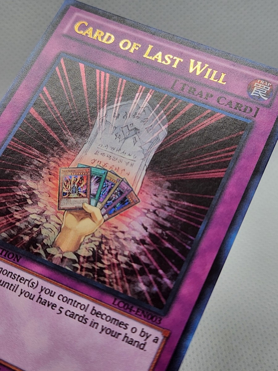 yugioh card of last will Yu-Gi-Oh Card of Last Will Limited Edition NM Ultra Rare Trap Card  LC04-EN003