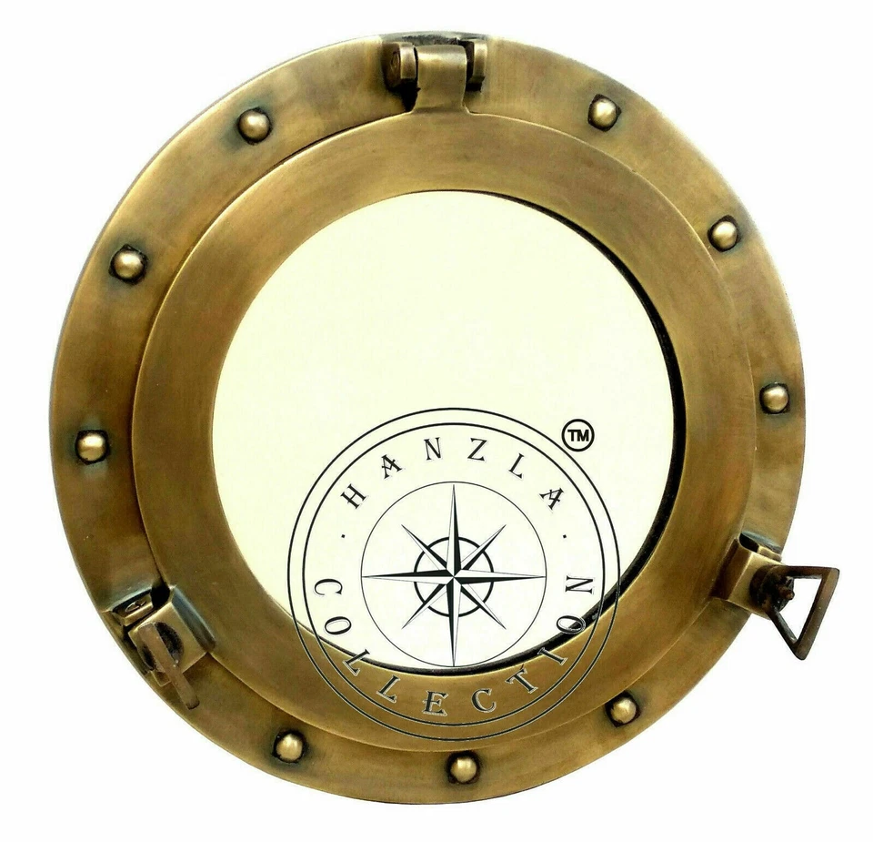 Espejo de Pared Barco Marítimo Náutico 12" Ojo de Buey Antiguo Latón Hogar Decorativo Nuevo Foto 2 de 4