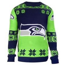 2015 Seattle Seahawks Big Logo Ugly Christmas Sweater NEW KLEW NFL PICK SIZE