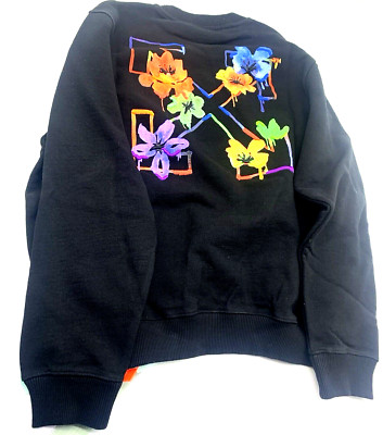 AUTHENTIC Off-White Women's Floral Arrow Cotton Crewneck Sweatshirt