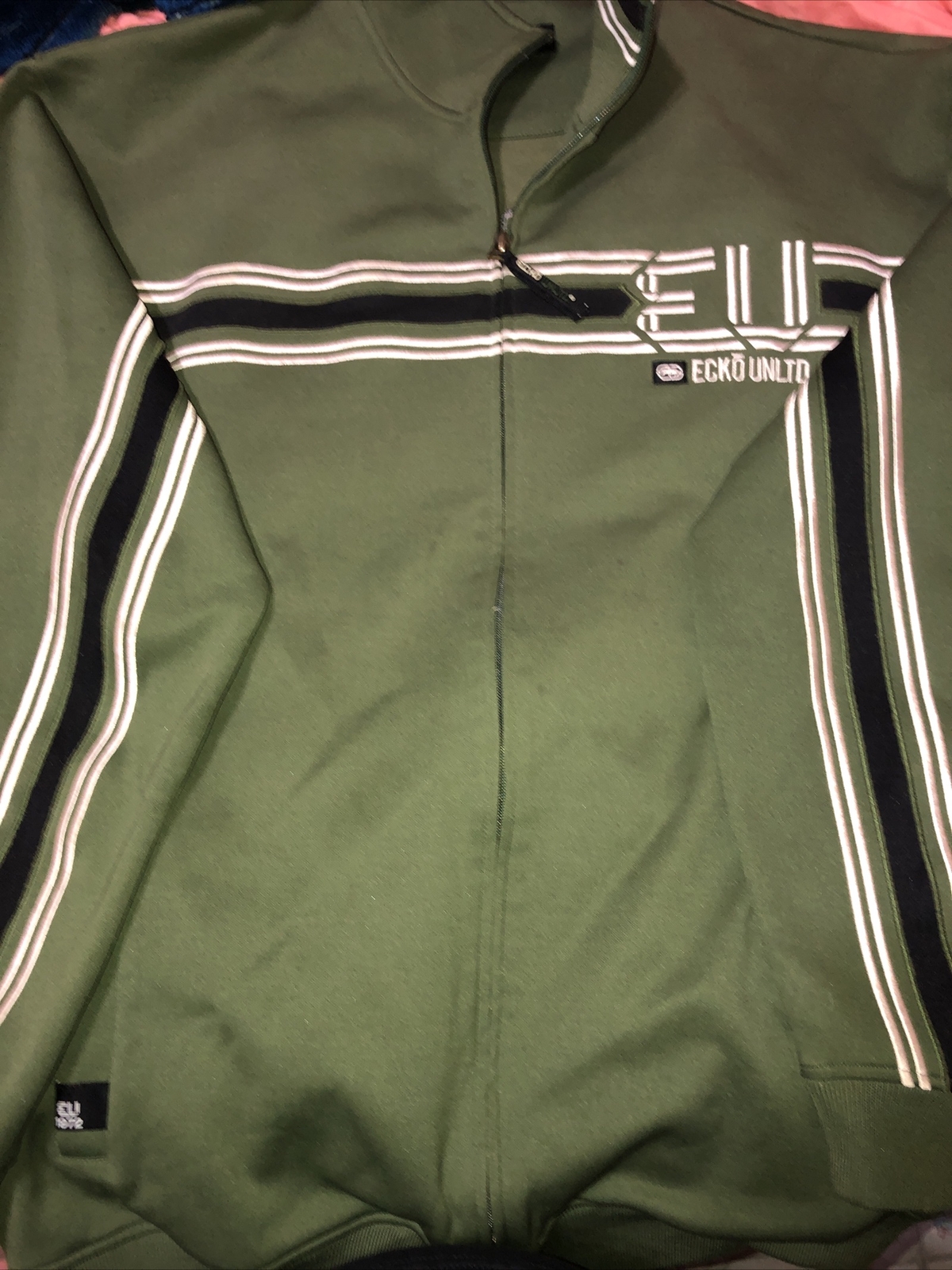 Ecko Unltd Jacket Mens Olive Green USED Size Large bomber 1972 eBay