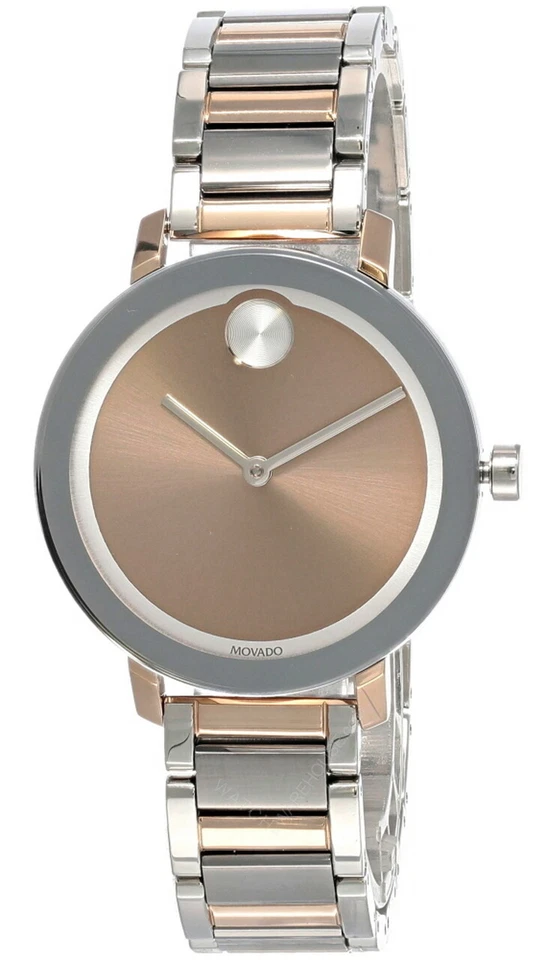 MOVADO BOLD Evolution Pale Rose Gold Dial SS Bracelet Women's Watch 3600703