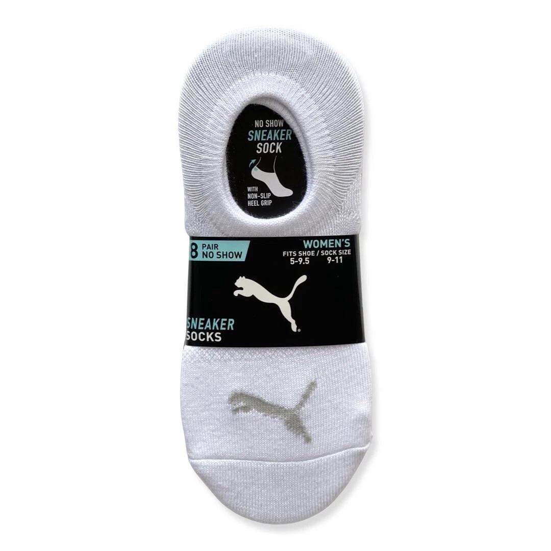 Puma Womens No Show Non-slip Liner Sock, 8-Pair Sport Liner Sneaker Ladies  Socks