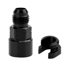 8 AN Fuel Adapter Fitting to 3/8 GM Quick Connect LS W/ Thread Female BLACK