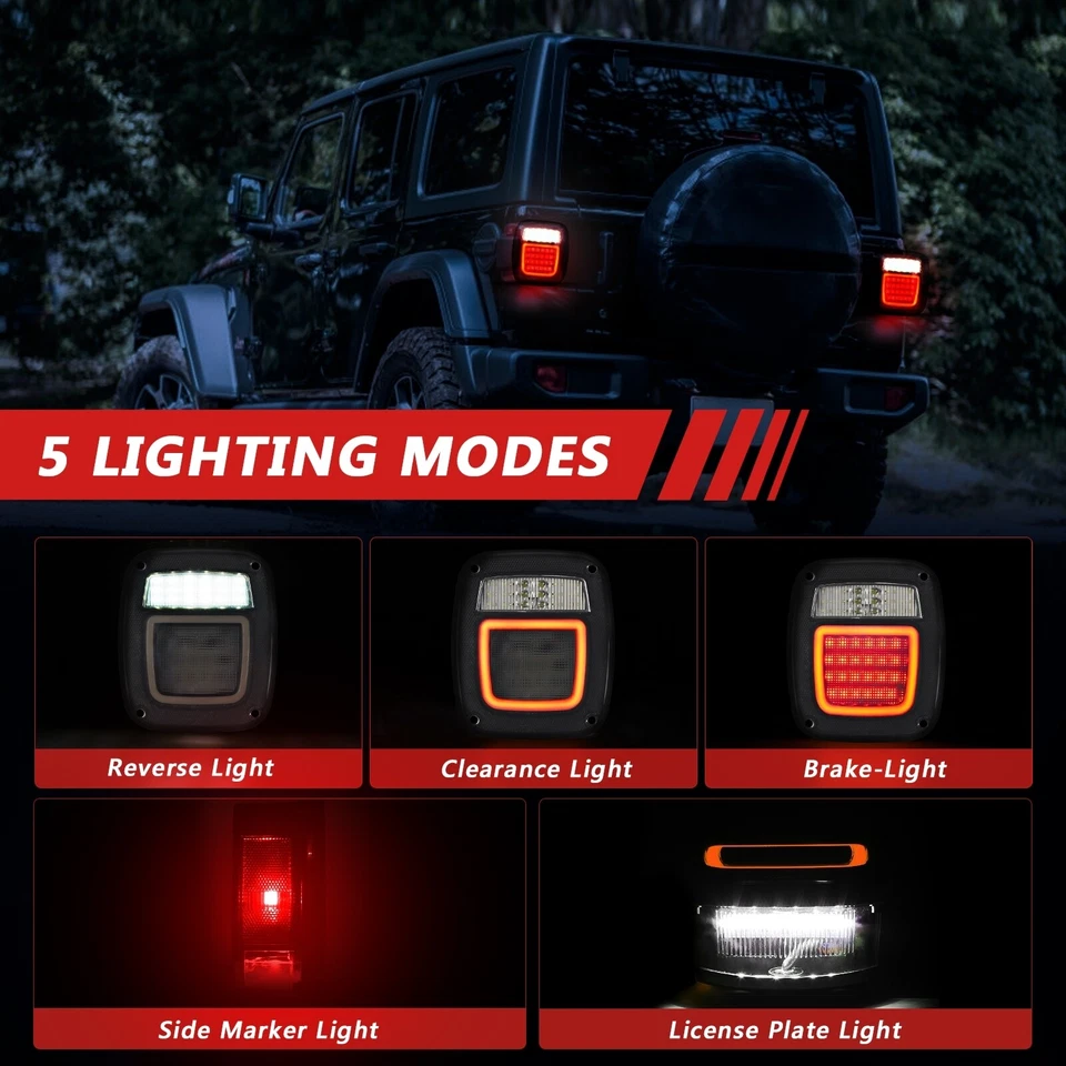 Kit de 83 luces de freno traseras LED y luces LED laterales para Jeep Wrangler TJ 97-06 Foto 3 de 4