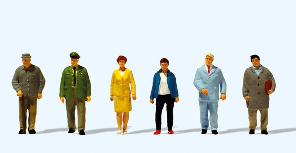 Preiser 10768 Passanten, Polizist 6 Figuren H0 1:87 Handbemalt Neu + Ovp-image