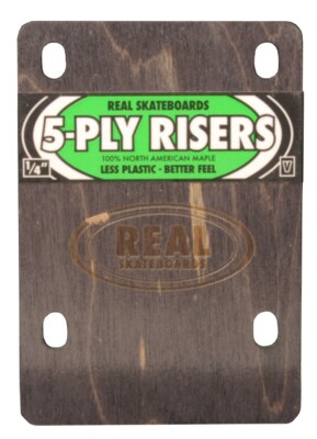 REAL PADS 5-Ply Risers 1/4'' für Venture - Skateboard Holz Riser Pads (2 Pads)