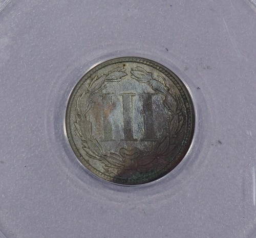 1867 Three Cent Nickel 3CN ANACS VF35 Details - Picture 4 of 4