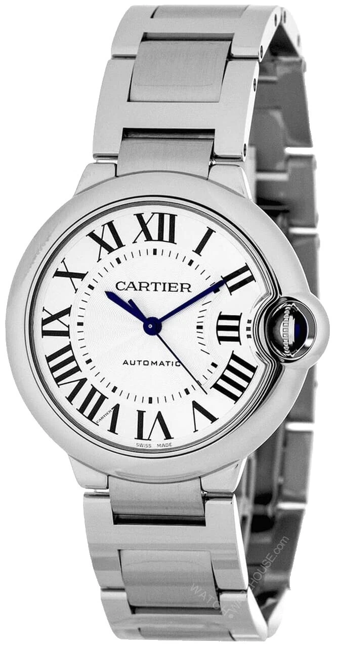 Cartier Ballon Bleu Stainless Steel Band Wristwatches