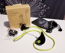 Bluetooth 4.1 Sweatproof CVC6.0 Noise Cancellation Wireless Headset w/Microphone