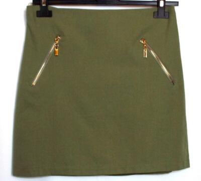 NEU QED LONDON MINIROCK TOP GRÜNER REISSVERSCHLUSS TASCHE GRÖSSE 8 # 140*