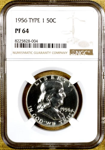1956 Type 1 NGC PF64 Franklin Half Dollar