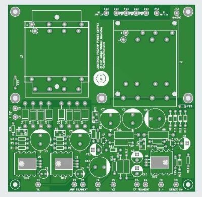 Universal Preamp Power Supply - Bare PCB - Tube Amplifier