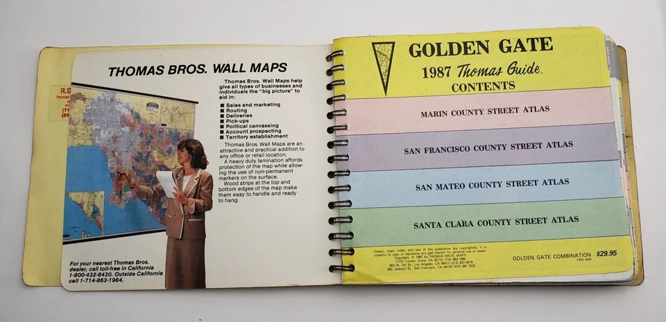 Vintage 1987 The Thomas Guide Updated Edition Golden Gate 1987 Thomas Guide - Image 3 of 4