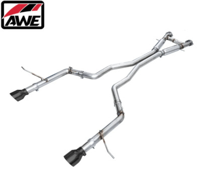 AWE Track Cat-Back Exhaust w/ 5  Black Tips For 18-23 Dodge Durango SRT/Hellcat