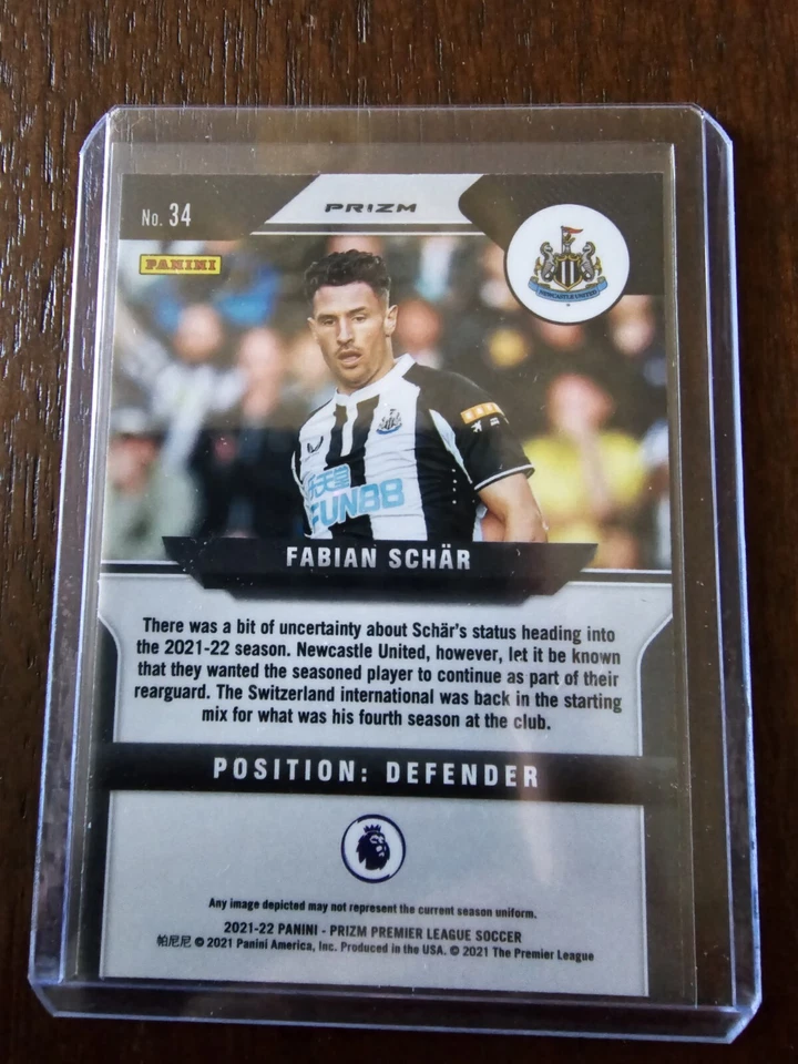 21-22 Panini Prizm EPL H2 Green Mojo Fabian Schar - Image 2 of 2