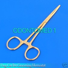 Dog Cat Pet Grooming Hemostat Hair Puller 5.5" Full Gold 